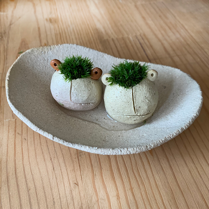 モスモスシリーズ 作家 真山茜氏【モス子カエル2匹（選べる色